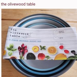 NWT The Olivewood Table 3 - Piece Mixing Bowl